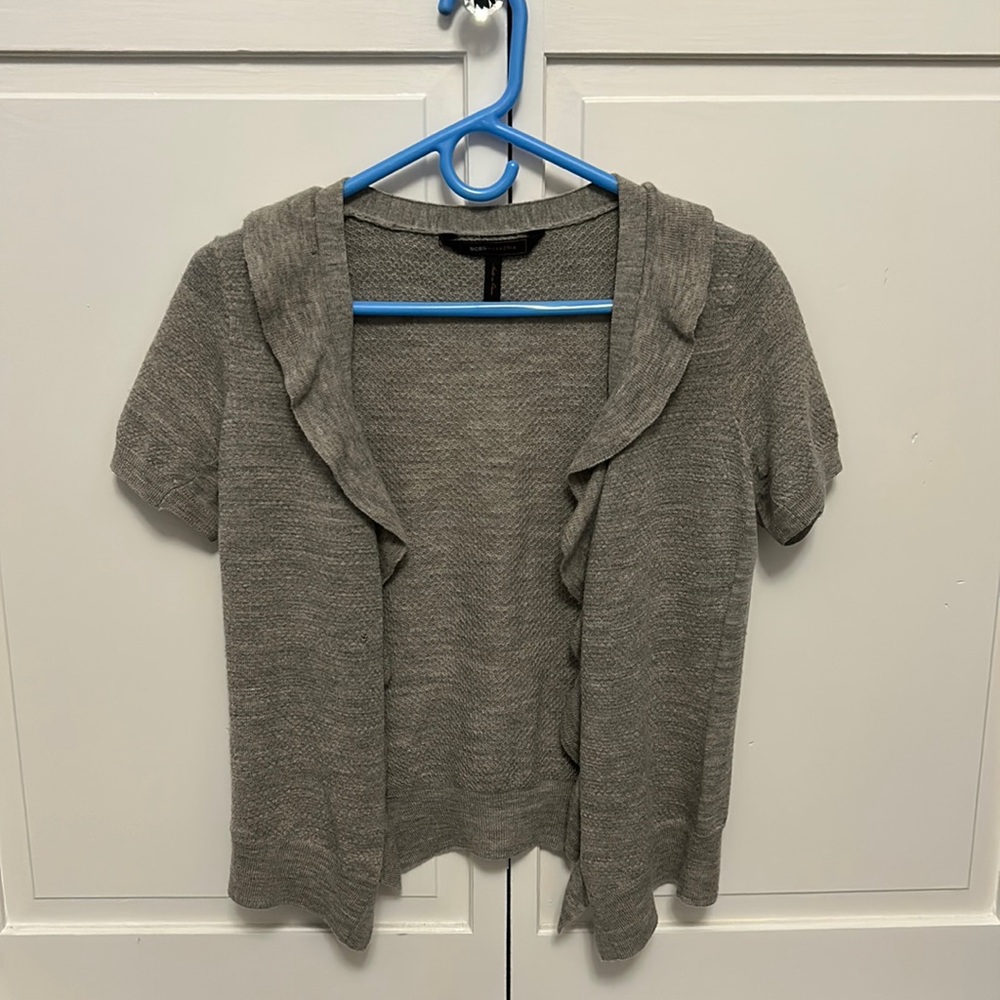 BCBG Maxazria Grey Short sleeve Cardigan Size S